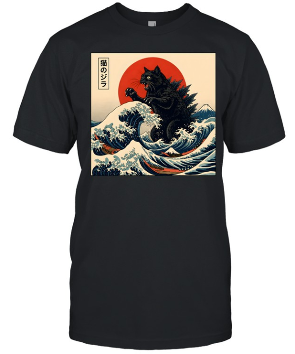Vintage Black Kaiju Cat Classic Men's T-shirt