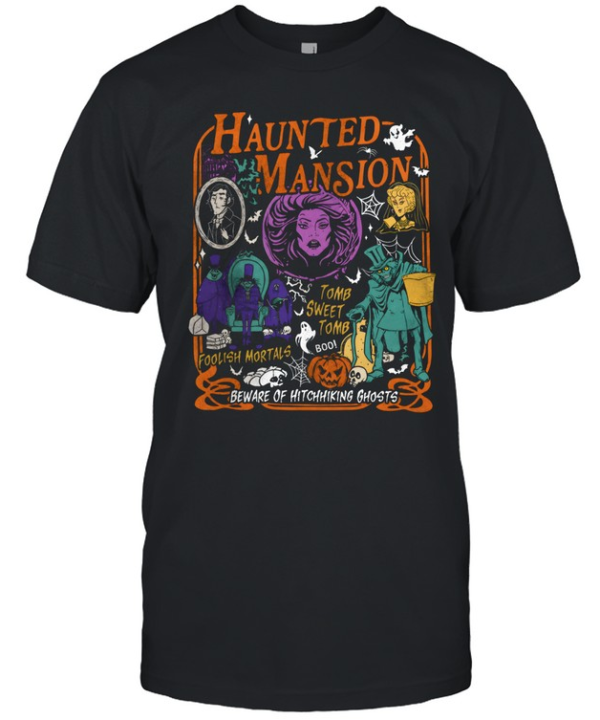 Vintage Haunted Mansion  Madame Leota Hatbox Ghost Halloween  Classic Men's T-shirt