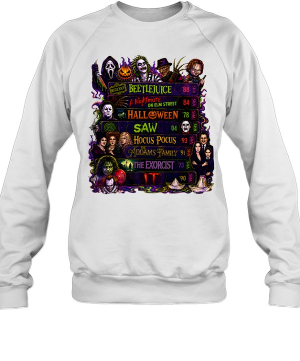 Vintage Horror Movie VHS Tapes Beetlejuice Halloween Slasher  Unisex Sweatshirt