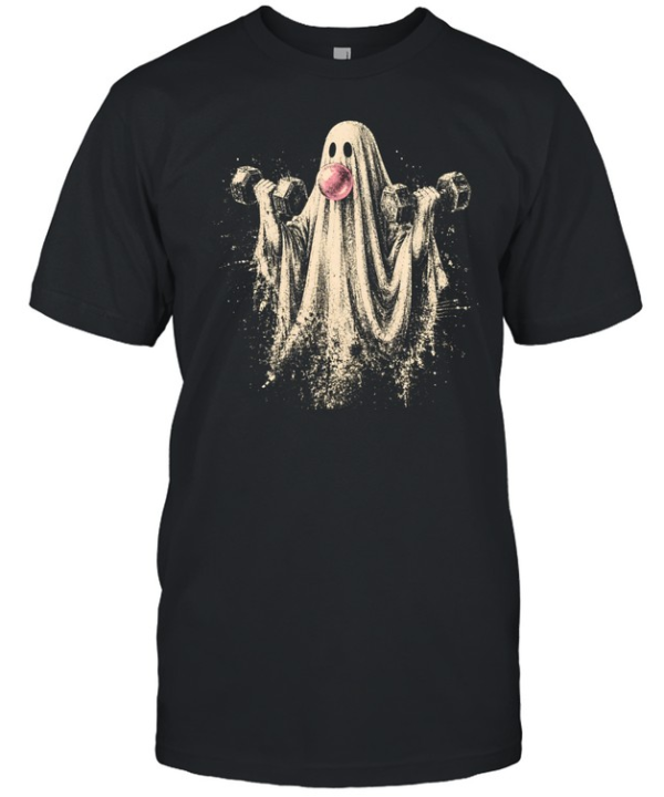 Vintage Lifting Ghost Weightlifting Dumbbell Halloween  Classic Men's T-shirt