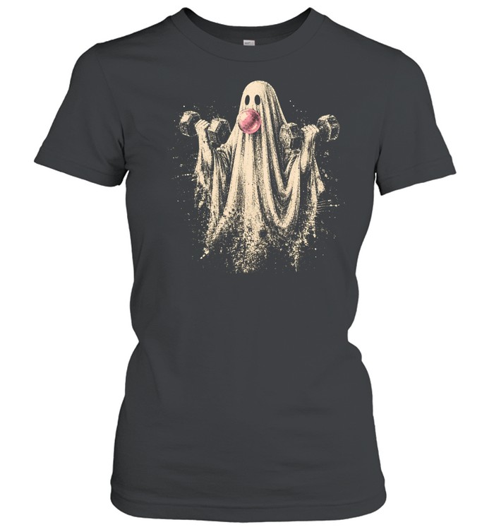 Vintage Lifting Ghost Weightlifting Dumbbell Halloween Classic Women's T-shirt