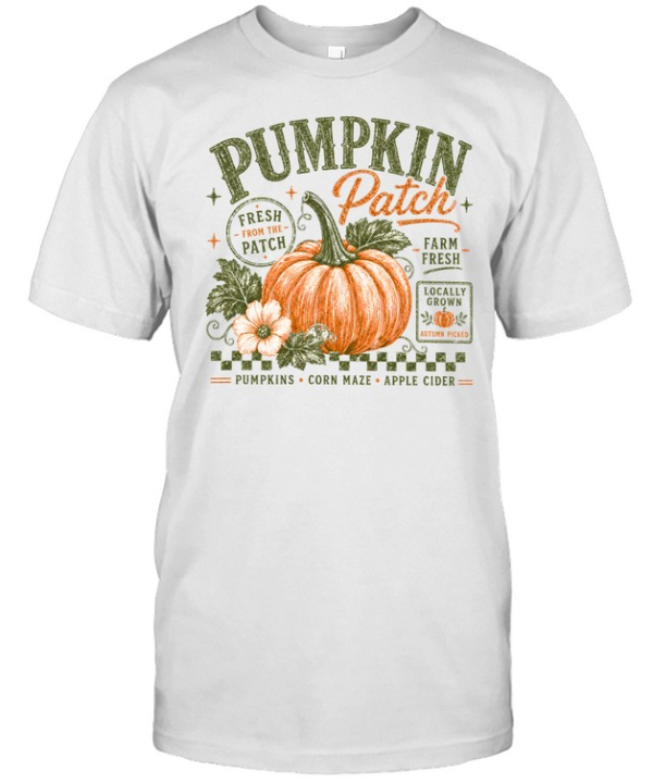 Vintage Pumpkin Patch Fresh Farm Fall Autumn  Classic Men's T-shirt