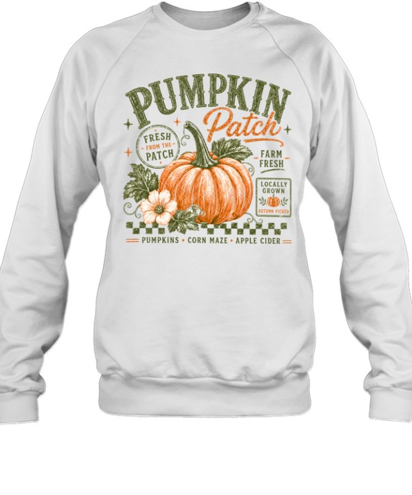 Vintage Pumpkin Patch Fresh Farm Fall Autumn Unisex Sweatshirt