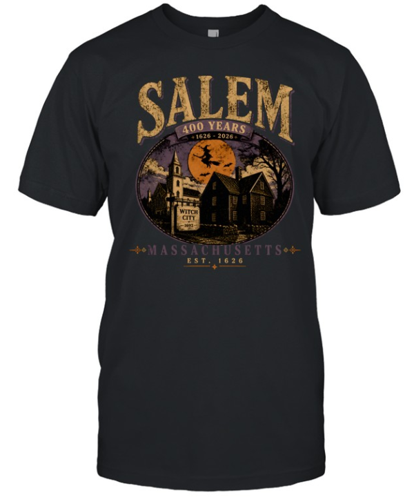 Vintage Salem Massachusetts 400 Years 1626-2026 Witch City Classic Men's T-shirt