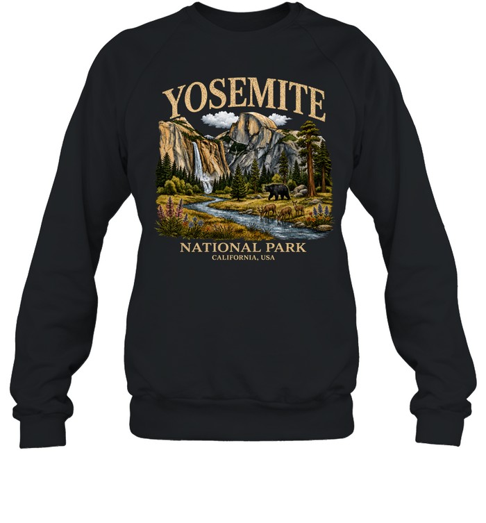 Yosemite National Park California Half Dome Bear Wildlife Washed Unisex Sweatshirt Yosemite National Park California Half Dome Bear Wildlife Washed Unisex Sweatshirt