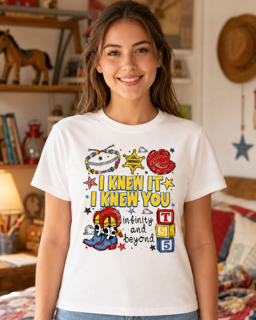 Toy Story cowgirl boots shirt with nostalgic design