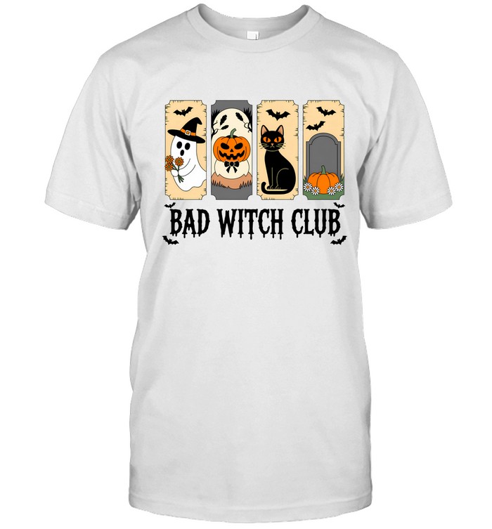 Bad Witch Club Cute Ghost Black Cat Pumpkin Halloween T- Classic Men's T-shirt Bad Witch Club Cute Ghost Black Cat Pumpkin Halloween T- Classic Men's T-shirt
