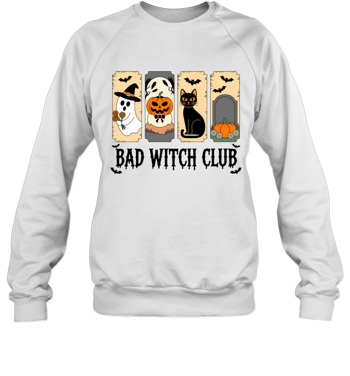 Bad Witch Club Cute Ghost Black Cat Pumpkin Halloween T- Unisex Sweatshirt Bad Witch Club Cute Ghost Black Cat Pumpkin Halloween T- Unisex Sweatshirt