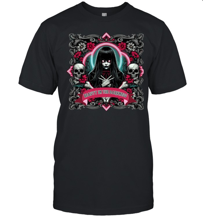 Beauty In The Darkness Goth Girl Skull Flowers Halloween Graphic T- Classic Men's T-shirt Beauty In The Darkness Goth Girl Skull Flowers Halloween Graphic T- Classic Men's T-shirt