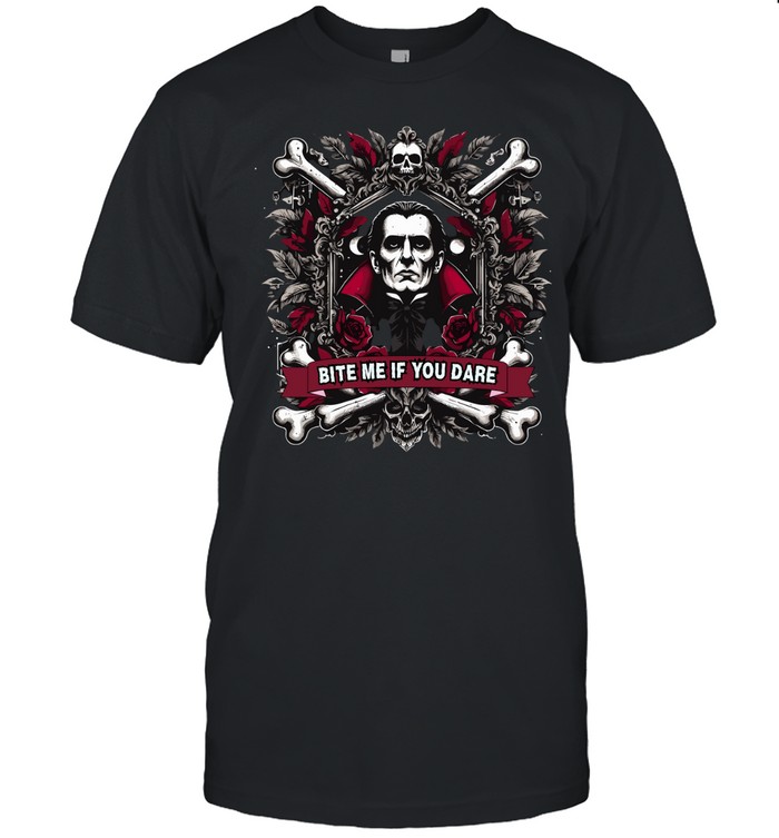 Bite Me If You Dare Dracula Vampire Gothic Halloween Graphic T- Classic Men's T-shirt Bite Me If You Dare Dracula Vampire Gothic Halloween Graphic T- Classic Men's T-shirt