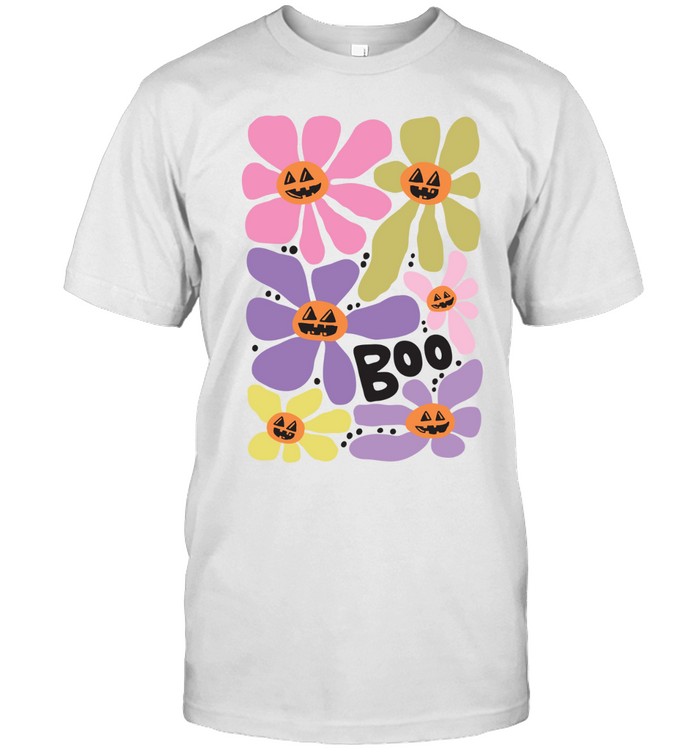 Boho Retro Daisy Pumpkin Faces Boo Floral Halloween T- Classic Men's T-shirt Boho Retro Daisy Pumpkin Faces Boo Floral Halloween T- Classic Men's T-shirt