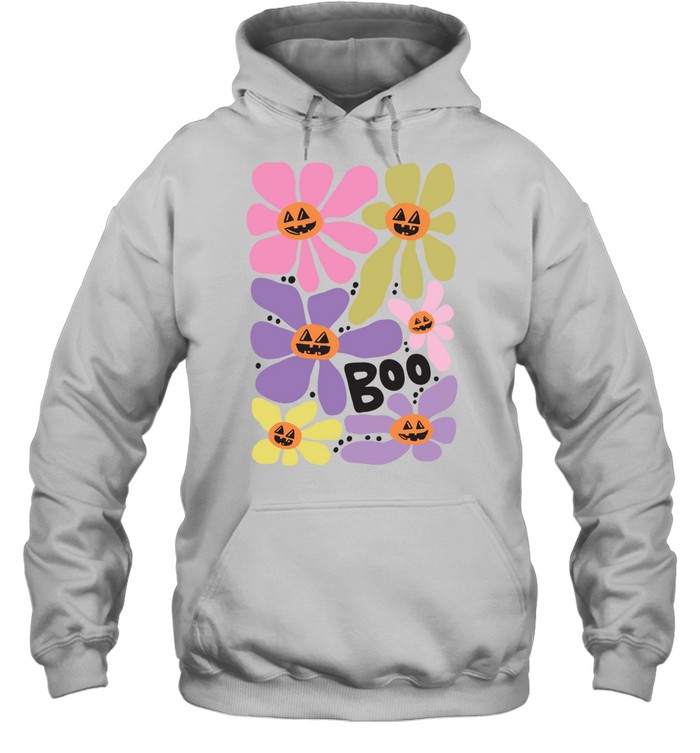 Boho Retro Daisy Pumpkin Faces Boo Floral Halloween T- Unisex Hoodie Boho Retro Daisy Pumpkin Faces Boo Floral Halloween T- Unisex Hoodie