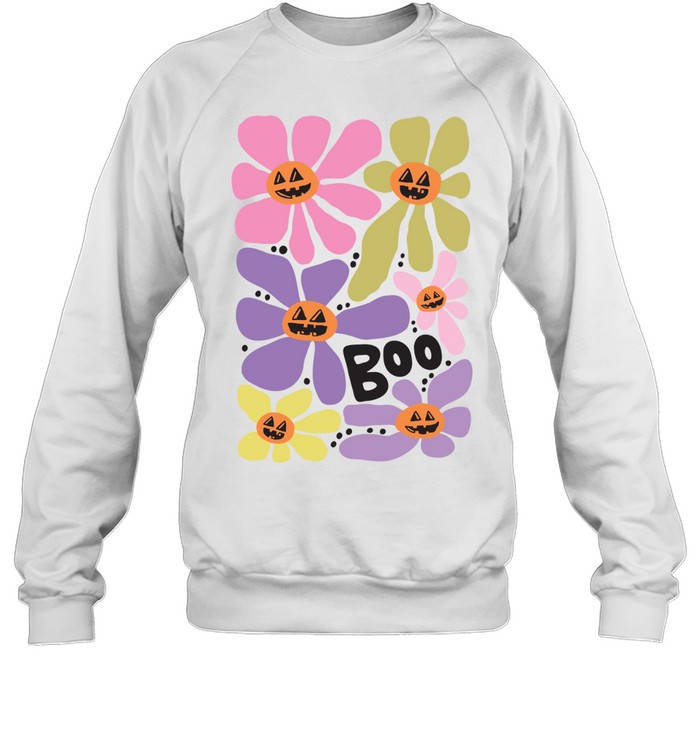 Boho Retro Daisy Pumpkin Faces Boo Floral Halloween T- Unisex Sweatshirt Boho Retro Daisy Pumpkin Faces Boo Floral Halloween T- Unisex Sweatshirt
