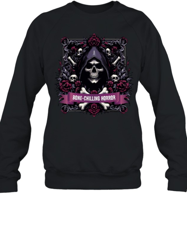 Bone-Chilling Horror Grim Reaper Skull Roses Halloween Unisex Sweatshirt