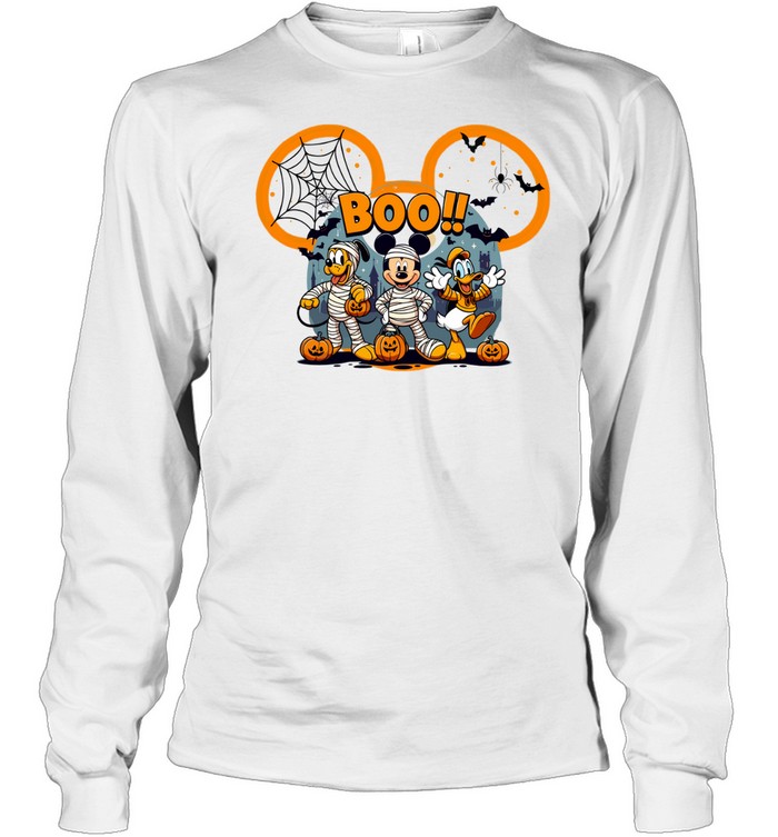 Boo Cartoon Friends Mummy Costumes Halloween T- Long Sleeved T-shirt