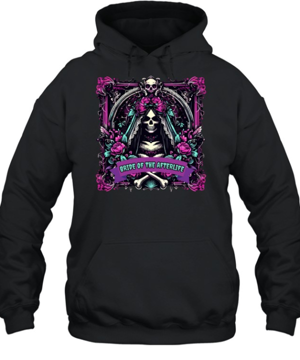 Bride Of The Afterlife Gothic Skull Roses Halloween Unisex Hoodie
