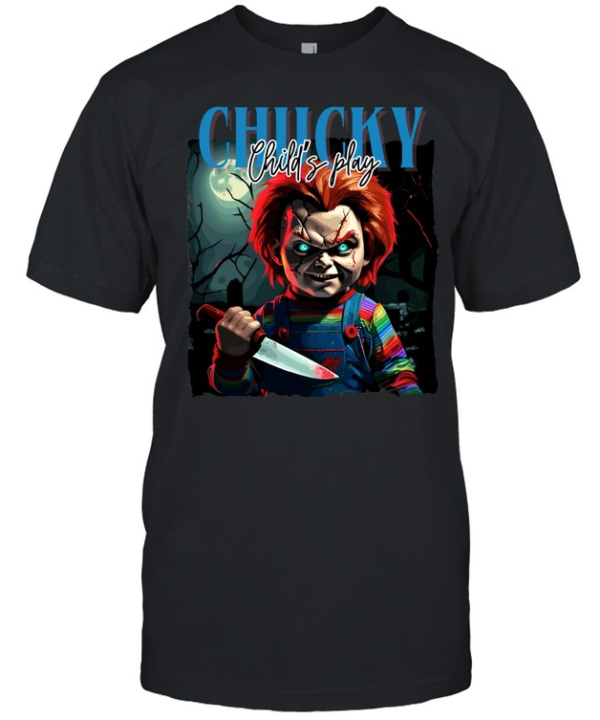 Chucky Child's Play Bloody Knife Horror Movie  Classic Men's T-shirt