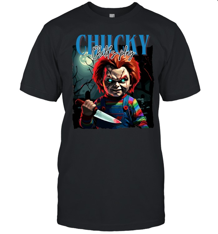 Chucky Child's Play Bloody Knife Horror Movie Classic Men's T-shirt Chucky Child's Play Bloody Knife Horror Movie Classic Men's T-shirt