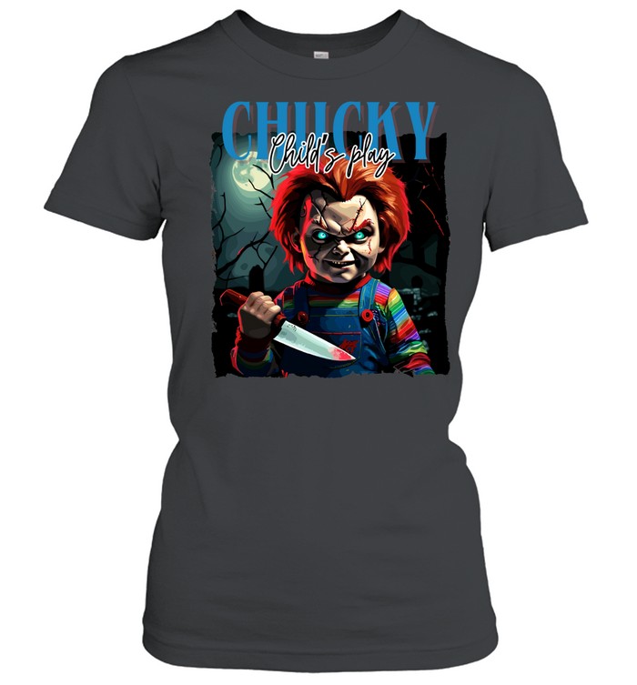 Chucky Child's Play Bloody Knife Horror Movie Classic Women's T-shirt
