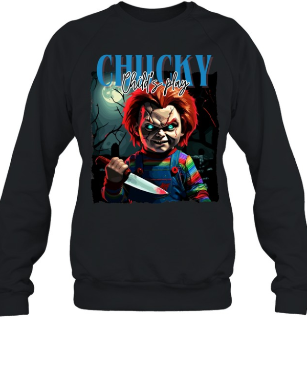 Chucky Child's Play Bloody Knife Horror Movie Unisex Sweatshirt