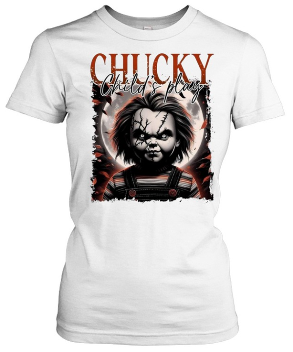Chucky Child's Play Full Moon Halloween Horror Graphic Classic Women's T-shirt