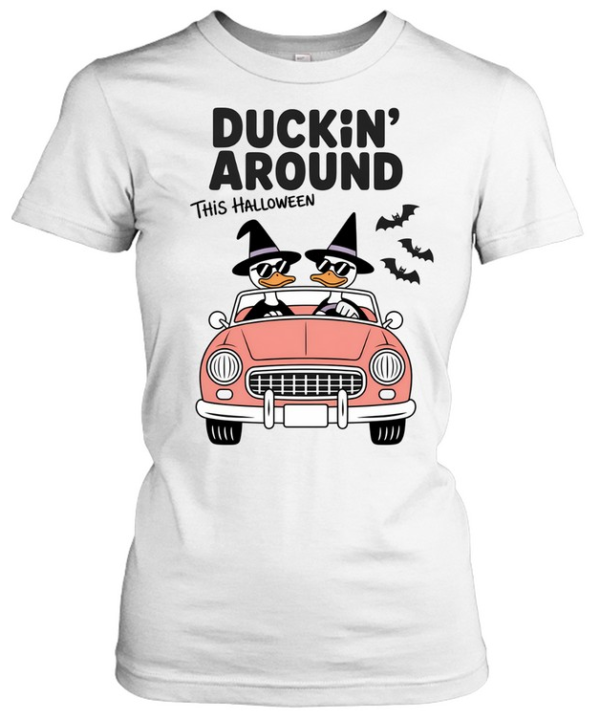 Duckin Around This Halloween Ducks In Car T- Classic Women's T-shirt