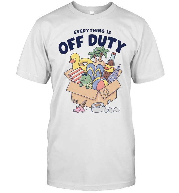 Everything is off duty cartoon beach vacation items box Classic Men's T-shirt Everything is off duty cartoon beach vacation items box Classic Men's T-shirt