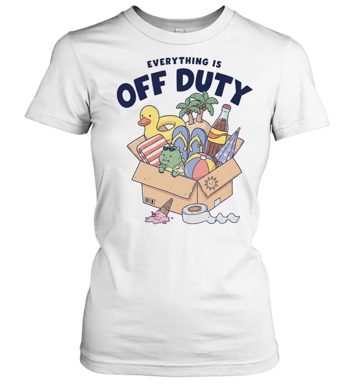 Everything is off duty cartoon beach vacation items box Classic Women's T-shirt