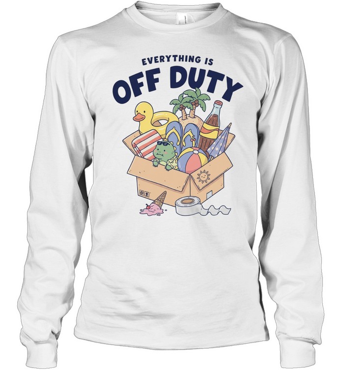 Everything is off duty cartoon beach vacation items box Long Sleeved T-shirt
