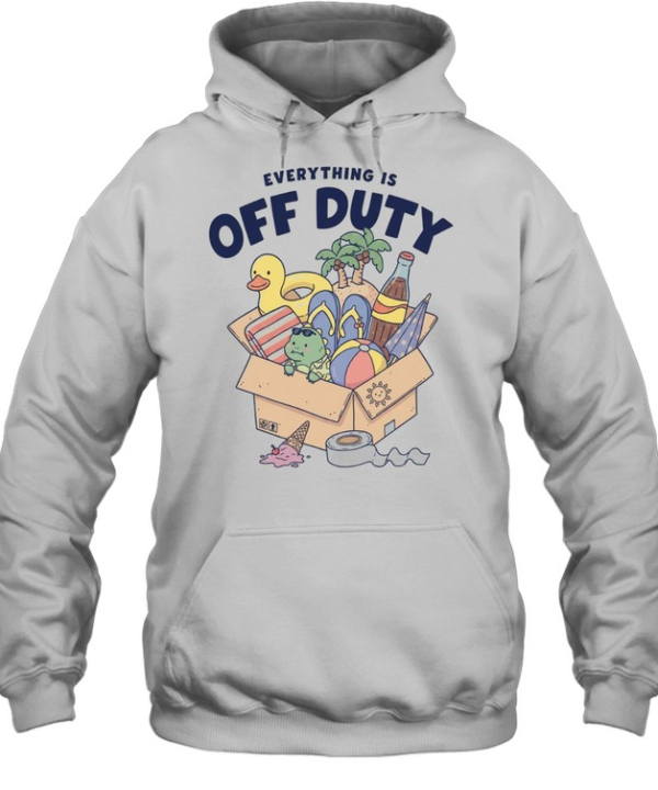 Everything is off duty cartoon beach vacation items box Unisex Hoodie