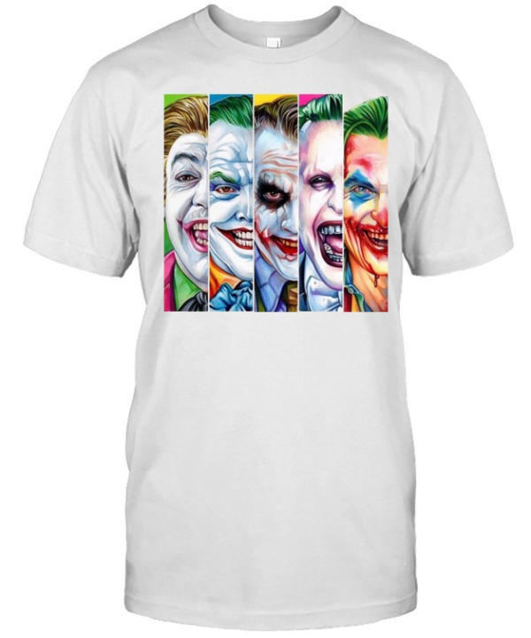 Evolution of Joker Clown Prince of Crime Halloween Comic Graphic  Classic Men's T-shirt