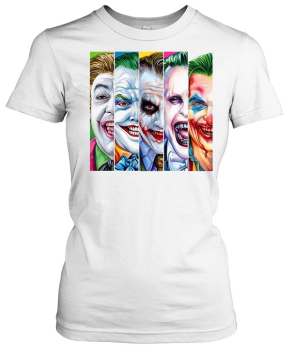 Evolution of Joker Clown Prince of Crime Halloween Comic Graphic  Classic Women's T-shirt