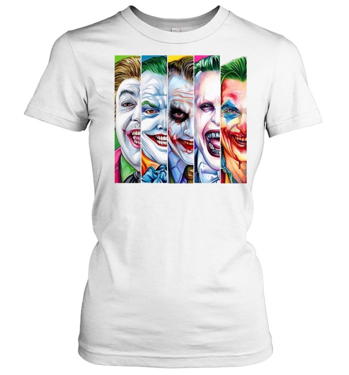 Evolution of Joker Clown Prince of Crime Halloween Comic Graphic Classic Women's T-shirt