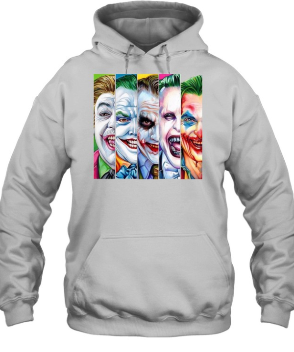 Evolution of Joker Clown Prince of Crime Halloween Comic Graphic Unisex Hoodie
