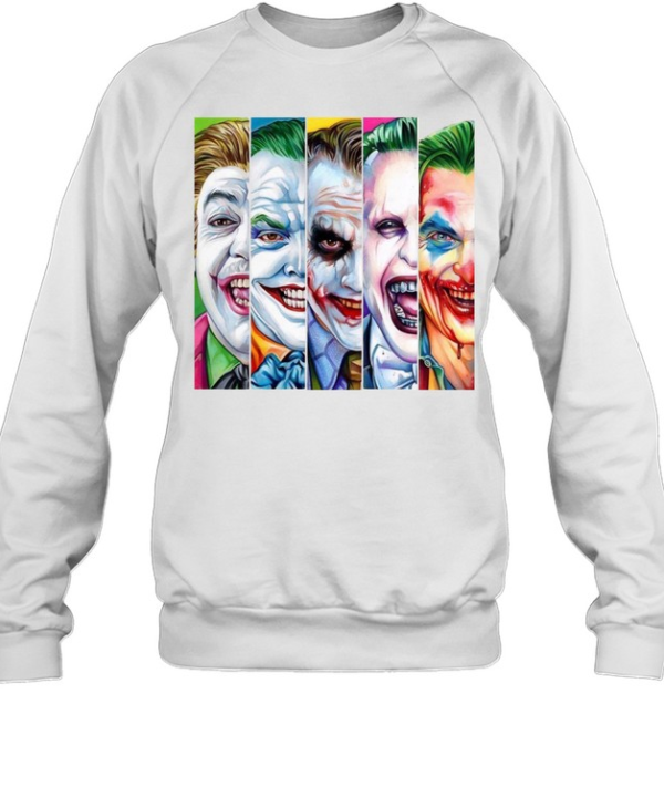 Evolution of Joker Clown Prince of Crime Halloween Comic Graphic Unisex Sweatshirt