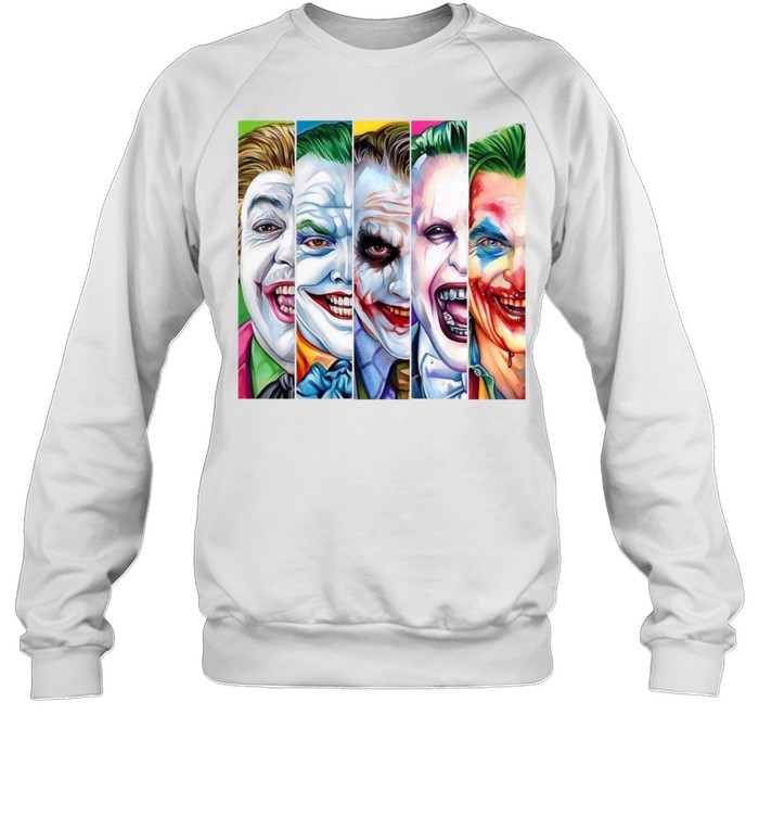 Evolution of Joker Clown Prince of Crime Halloween Comic Graphic Unisex Sweatshirt Evolution of Joker Clown Prince of Crime Halloween Comic Graphic Unisex Sweatshirt
