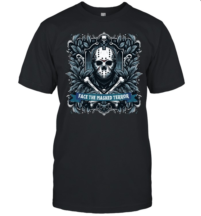 Face The Masked Terror Jason Voorhees Hockey Mask Halloween Horror Graphic T- Classic Men's T-shirt Face The Masked Terror Jason Voorhees Hockey Mask Halloween Horror Graphic T- Classic Men's T-shirt