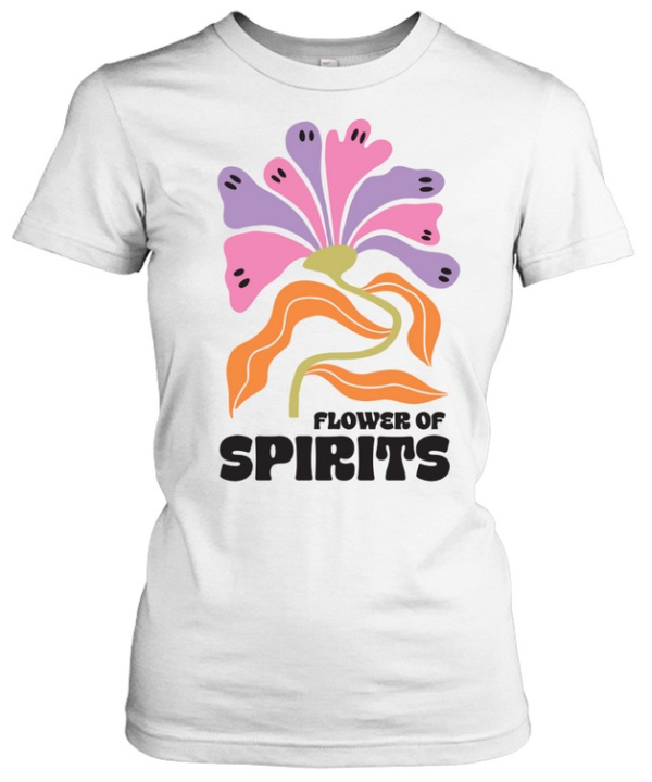 Flower Of Spirits Boho Ghost Petals Halloween T- Classic Women's T-shirt