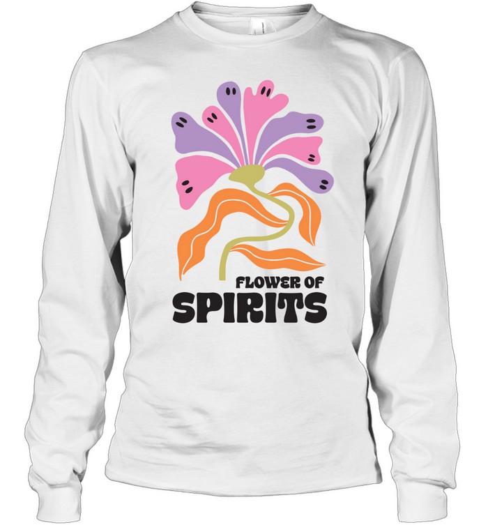 Flower Of Spirits Boho Ghost Petals Halloween T- Long Sleeved T-shirt