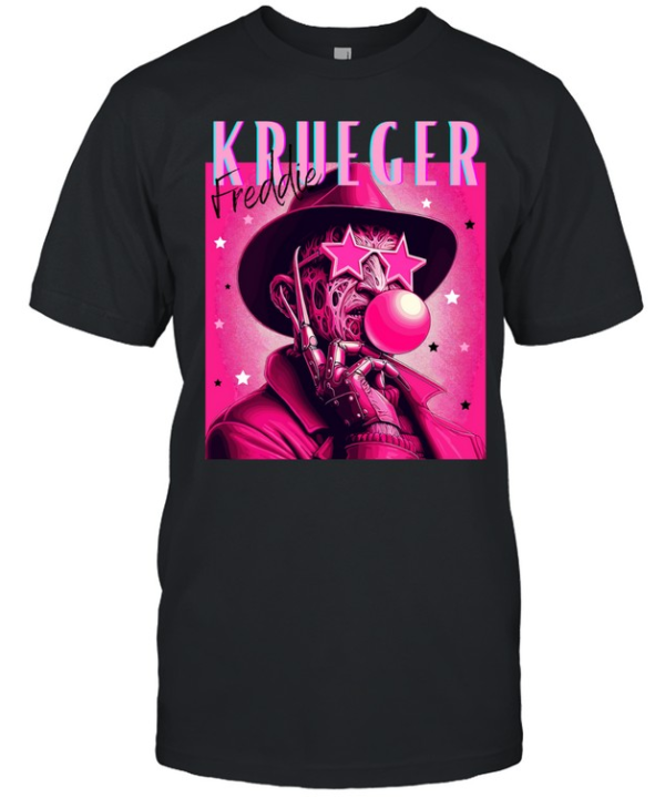 Freddie Krueger Pink Bubblegum Star Glasses Pop Art Horror  Classic Men's T-shirt
