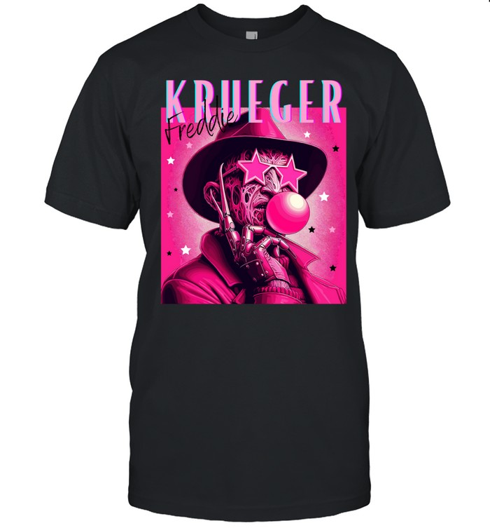 Freddie Krueger Pink Bubblegum Star Glasses Pop Art Horror Classic Men's T-shirt Freddie Krueger Pink Bubblegum Star Glasses Pop Art Horror Classic Men's T-shirt