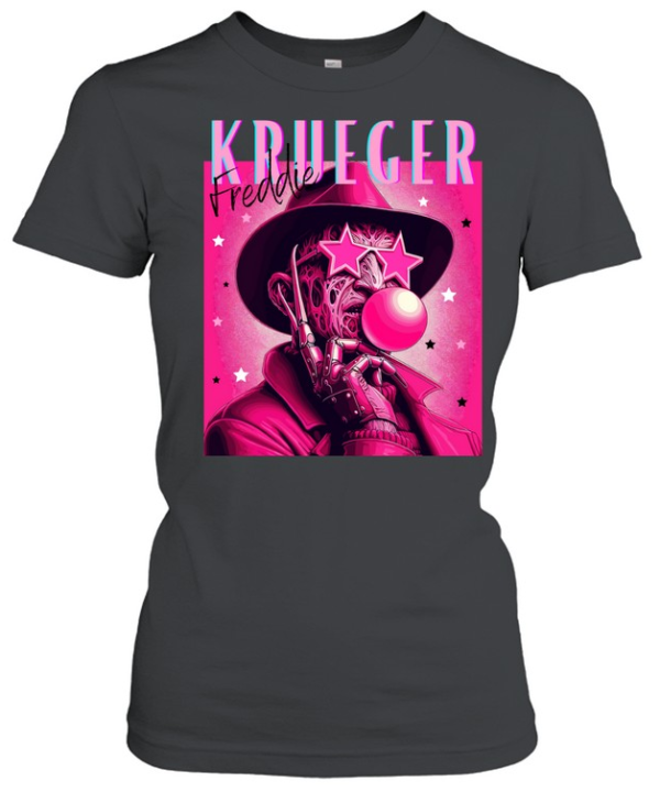 Freddie Krueger Pink Bubblegum Star Glasses Pop Art Horror  Classic Women's T-shirt