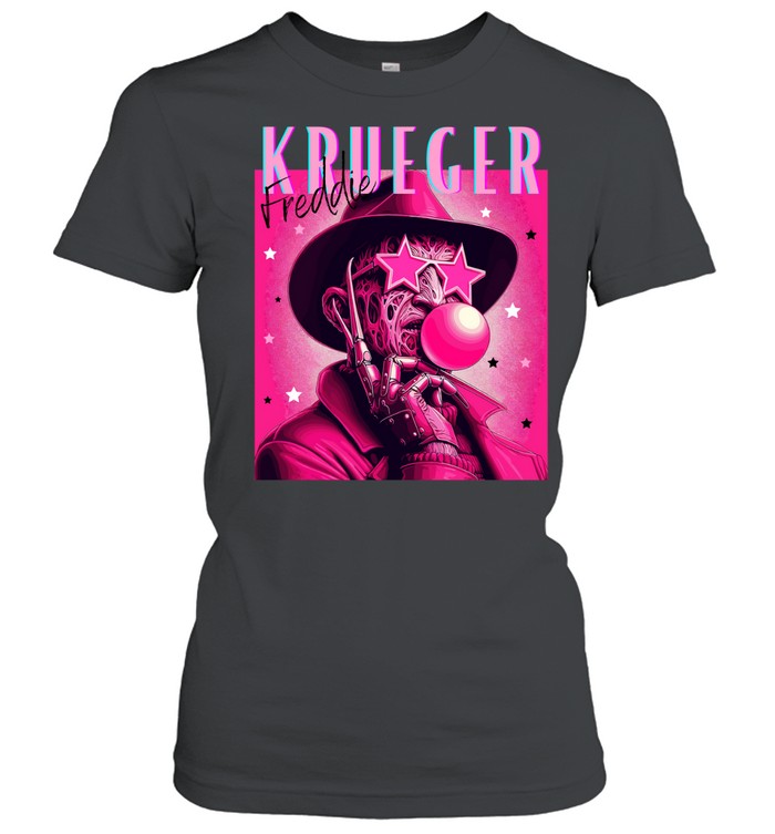 Freddie Krueger Pink Bubblegum Star Glasses Pop Art Horror Classic Women's T-shirt