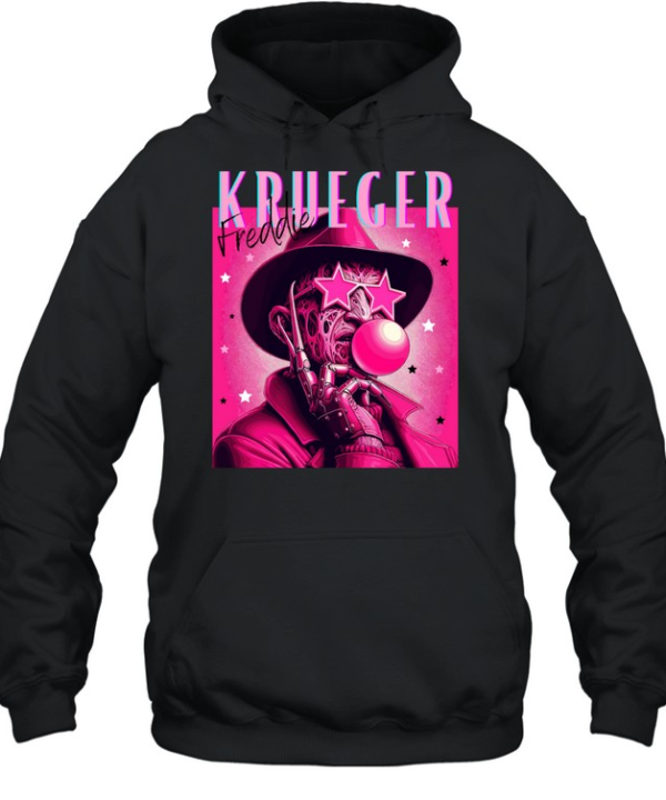 Freddie Krueger Pink Bubblegum Star Glasses Pop Art Horror Unisex Hoodie