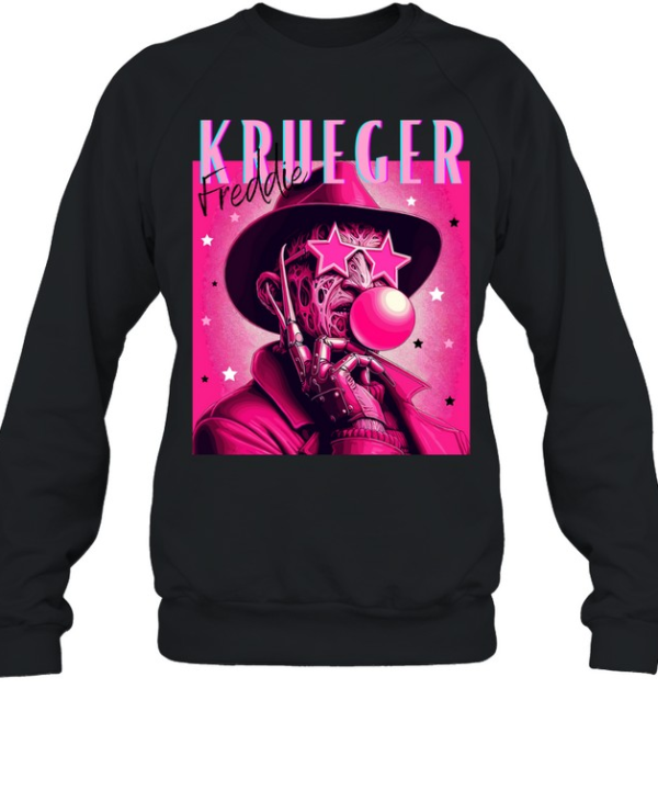 Freddie Krueger Pink Bubblegum Star Glasses Pop Art Horror Unisex Sweatshirt