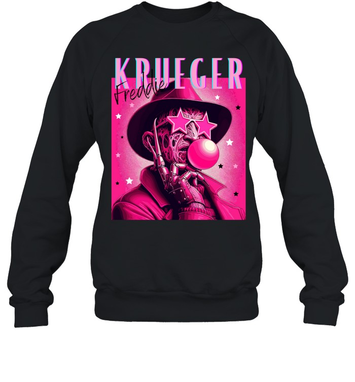 Freddie Krueger Pink Bubblegum Star Glasses Pop Art Horror Unisex Sweatshirt Freddie Krueger Pink Bubblegum Star Glasses Pop Art Horror Unisex Sweatshirt