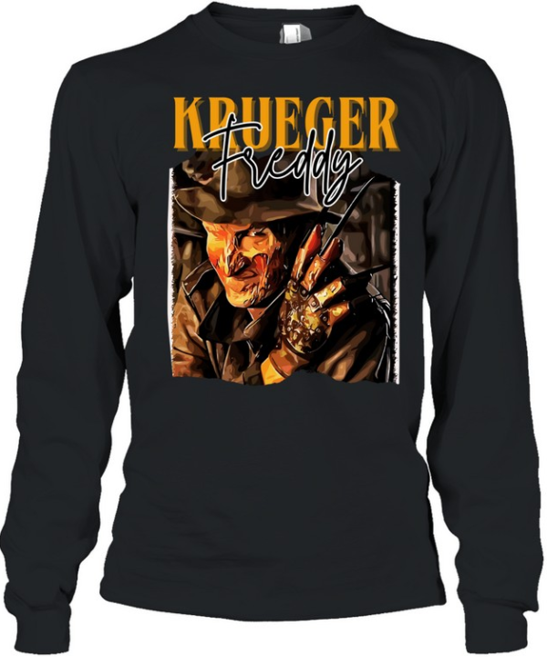 Freddy Krueger Nightmare Glove Blade Horror Movie Graphic T- Long Sleeved T-shirt