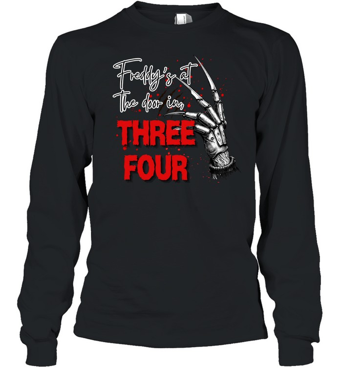 Freddy's At The Door Three Four Glove Halloween T- Long Sleeved T-shirt