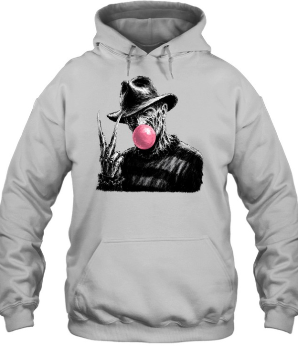 Funny Freddy Krueger Blowing Bubble Gum Peace Sign Halloween Horror Unisex Hoodie