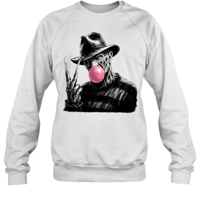 Funny Freddy Krueger Blowing Bubble Gum Peace Sign Halloween Horror Unisex Sweatshirt Funny Freddy Krueger Blowing Bubble Gum Peace Sign Halloween Horror Unisex Sweatshirt